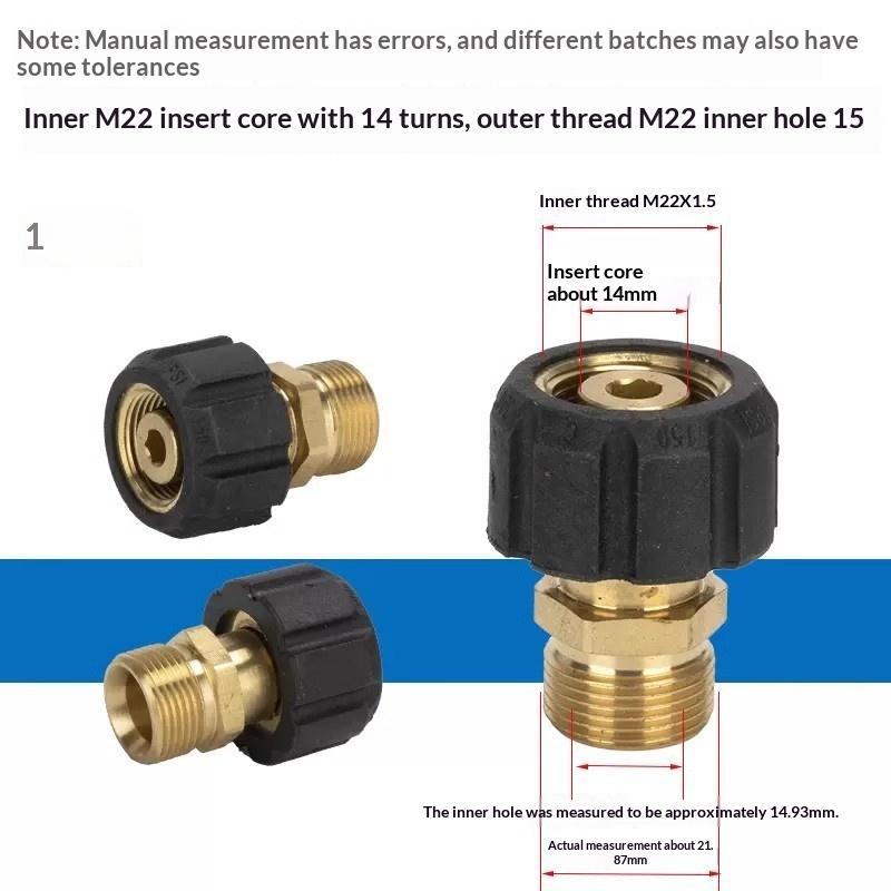 1Pcs Spray Sprinkler Quick Connector, Quick Release M22-14Mm/15Mm To 3/8 And 1/4 Inch Pressure Washer Adapter,