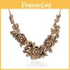 Vintage Floral Necklace With Embellishments For Retro Style Jewelry Enthusiasts