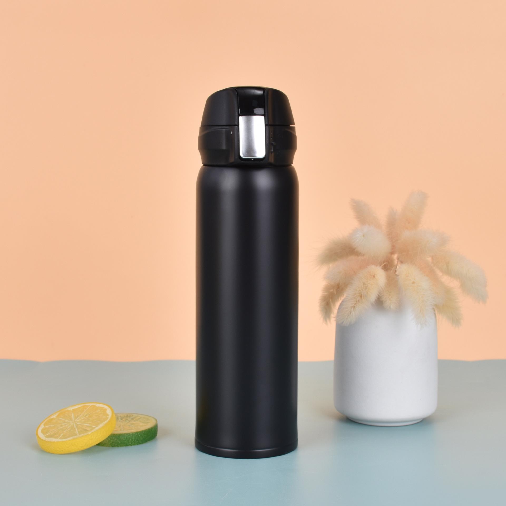 

Вакуумна термокружка з нержавіючої сталі 304, високоякісна, для бізнесу, офісу, води, на відкритому повітрі, великої місткості, портативна, з кришкою, що відкривається 420ml чорний