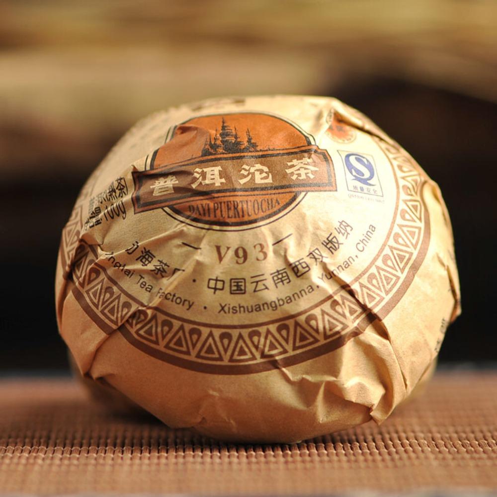 2009 Yunnan Ripe Puer Tuocha Tea V93 Menghai Dayi