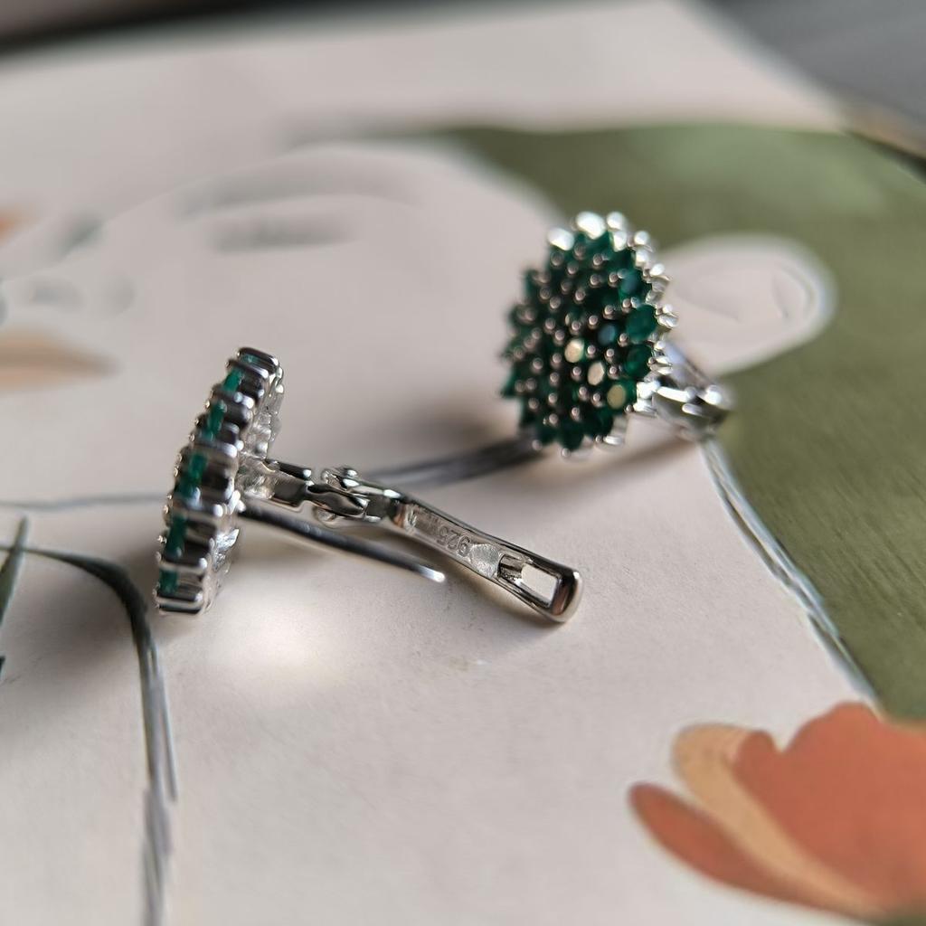 Silver Earrings with Natural Agate 1.86ct (2197300)