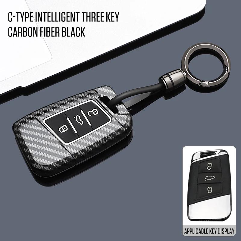 Styling Mouldings Car Key Case Cover Bag For VW Volkseagen Passat B8 Magotan For Skoda Superb A7 Kodiaq Seat Shell Fob
