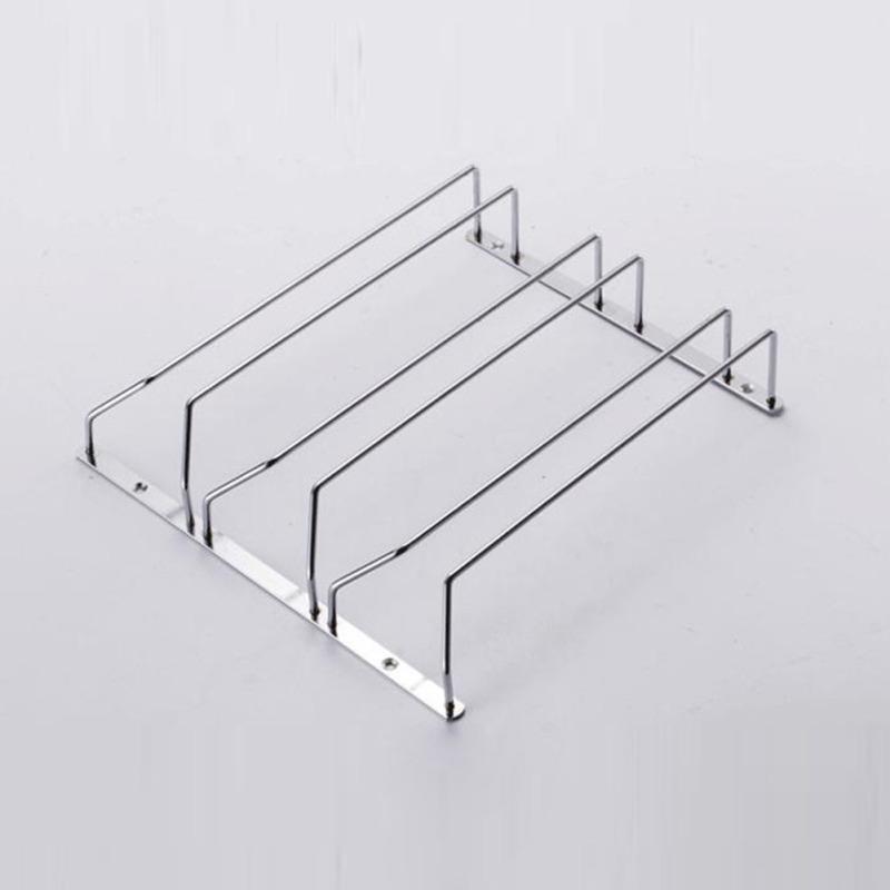 1 Pcs 1-5 Rows Stainless Steel Wall Mount Stemware Wine Glass Hanging Rack Holder Shelf