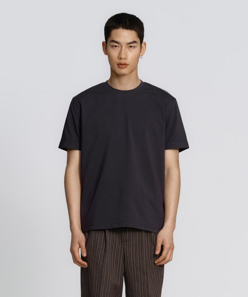 Dibeullu Standard Supima Sorona Blend Crew Neck Short Sleeve Charcoal