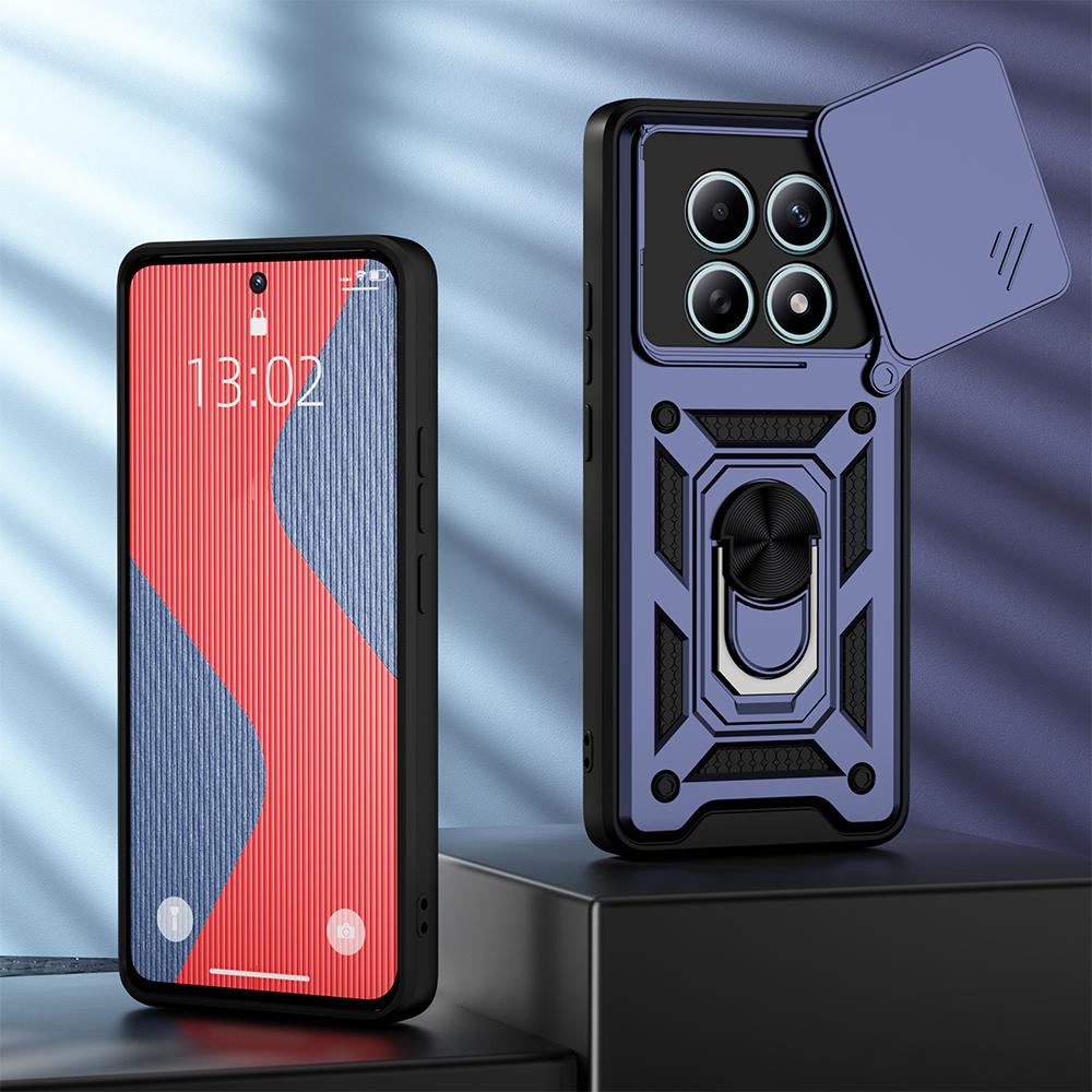KEYSION Shockproof Case for Redmi Note 15 Pro 4G 15 Pro+ 5G Slide Camera Lens Protection Ring Stand Phone Cover for Redmi Note15