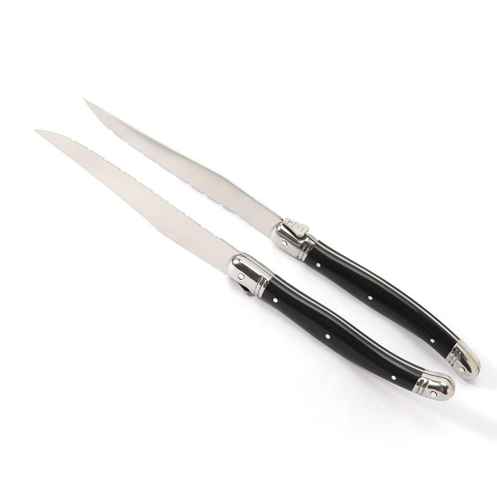 Jaswehome 3/4/5pcs Stainless Steak Knife Butter Knife Fork Soup Tea Spoon Ergonomic Black Flatware Western-Style Tableware Set