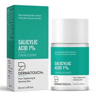 DERMATOUCH Salicylsyre 1% W/W Tonende Essens Dråber | Til Poretætning & Glødende Hud | Til Jævn & Revitaliseret Hud | Til Både Mænd & Kvinder | 50 ml