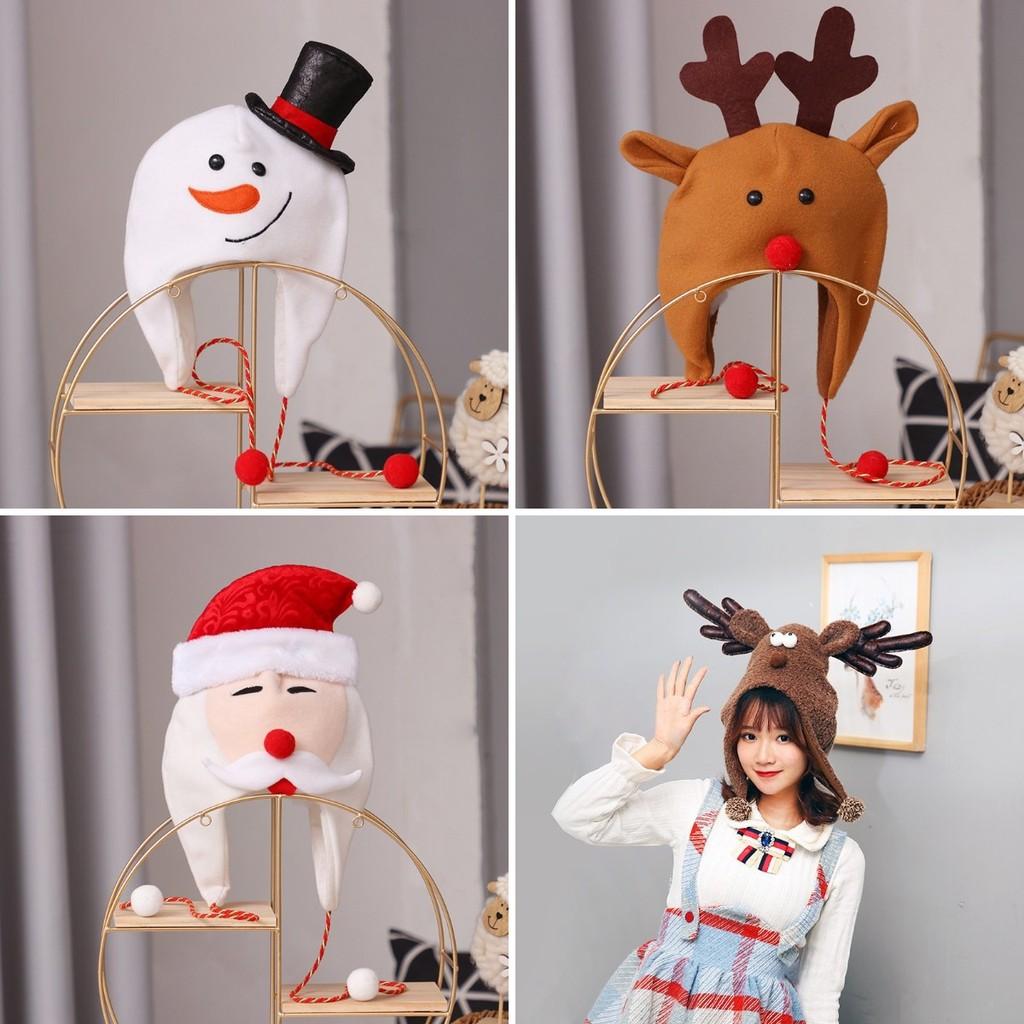 Snowman Elk Cap Christmas Cartoon Animals Festival Decorate Party Winter Gift
