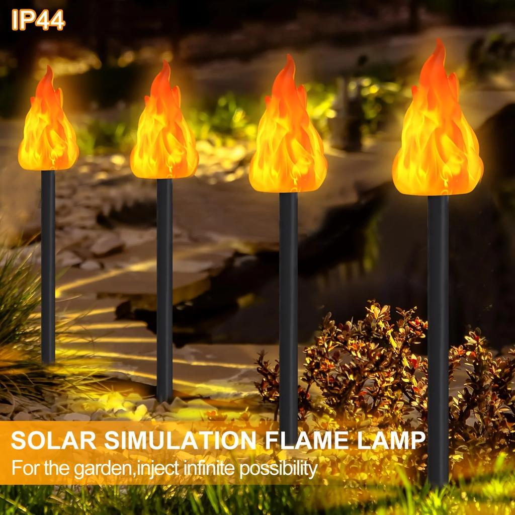 1/2pcs Solar LED Flame Lights Flickering Flame Garden Lamps Outdoor Decor In Gardens Lawns Courtyards Landscaping Lawn Light