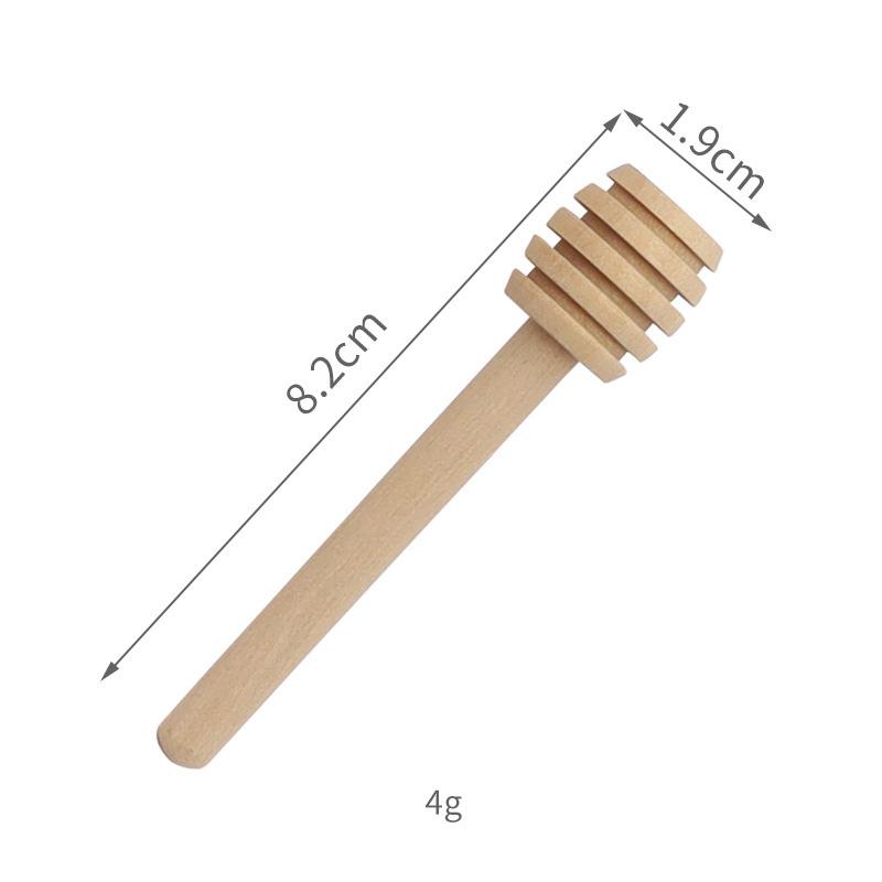 

Natural Wooden Honey Dipper Stick - Multi-Size Beech & hemu Honey Stirrer for Honey Jar Syrup Dispenser (Custom Logo Available)