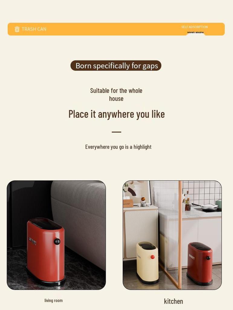 New Dopamine Press-Type Multifunctional Trash Can for Bathroom and Living Room