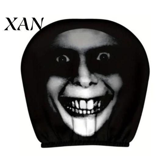 Vehicle Interior Comfort Accessories Halloween Car Headrest Cover, Scary Pattern Print Stretchable Soft Fabric Guard Protector, Breathable Polyester