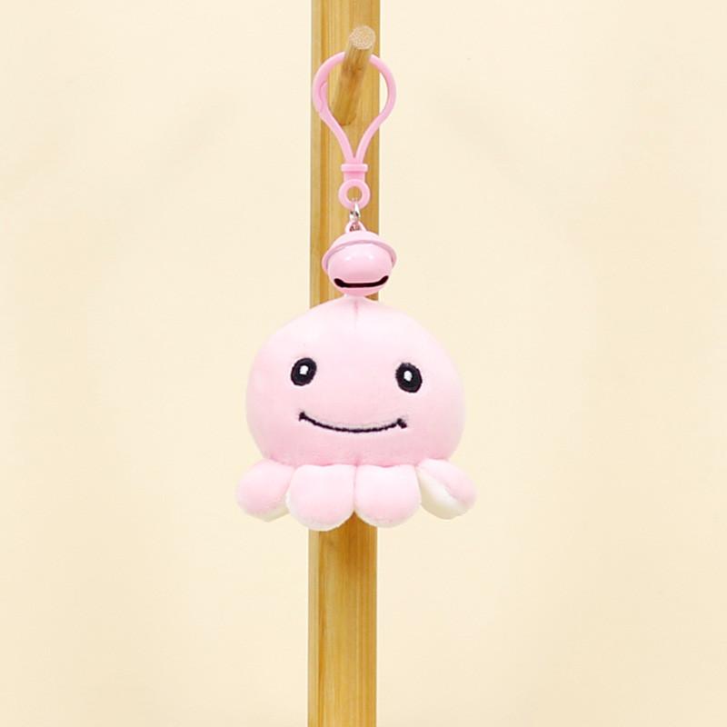 

Милый плюшевый брелок в виде осьминога с колокольчиком, очаровательная мягкая набивная игрушка для сумок и рюкзаков Pink Octopus