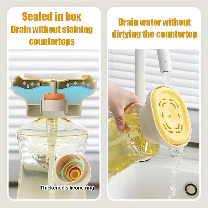 Küchenspülmittelspender Flasche Spüle Spülmittel Schäumbox Scheuerschwamm Bürste Aufbewahrung Spender Drücker