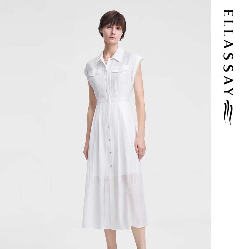 

ELLASSAY Women s Elegant Sleeveless Shirt Dress M