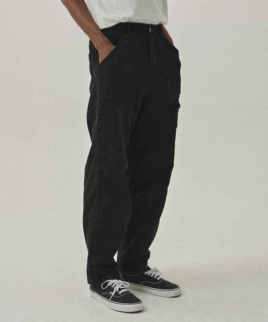 MAGOODGAN Chino 4306 Corduroy Double-Pleat Balloon Fit Black Pants