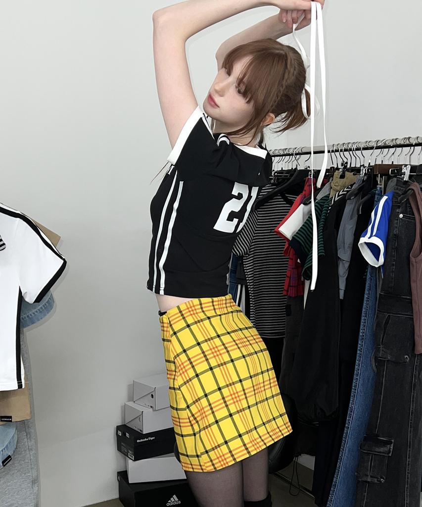 G Museum Original Mini Check Skirt (Yellow)
