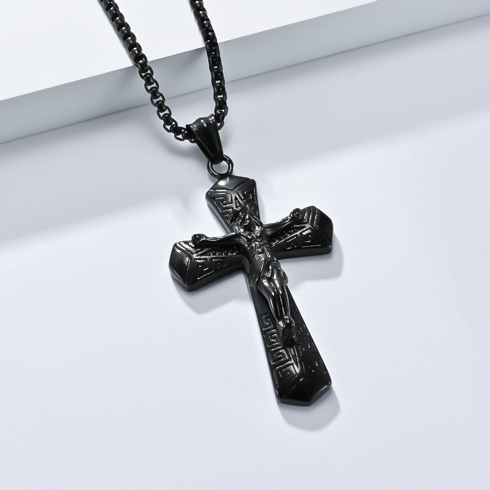 European and American Retro Personalized Stainless Steel Cross Item Trendy Fashion Wear Titanium Steel Pendant