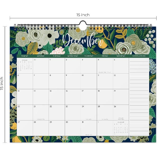 Wall Calendar 2026-2027, Aesthetic Calendar 2026-2027 From January 2026 to June 2027, 15x12 inch Elegant Planner for Home & Office