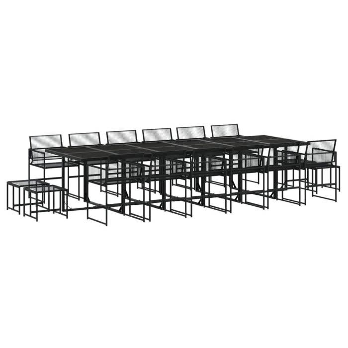 VidaXL Ensemble à manger de jardin 17 pcs noir résine tressée 3295057