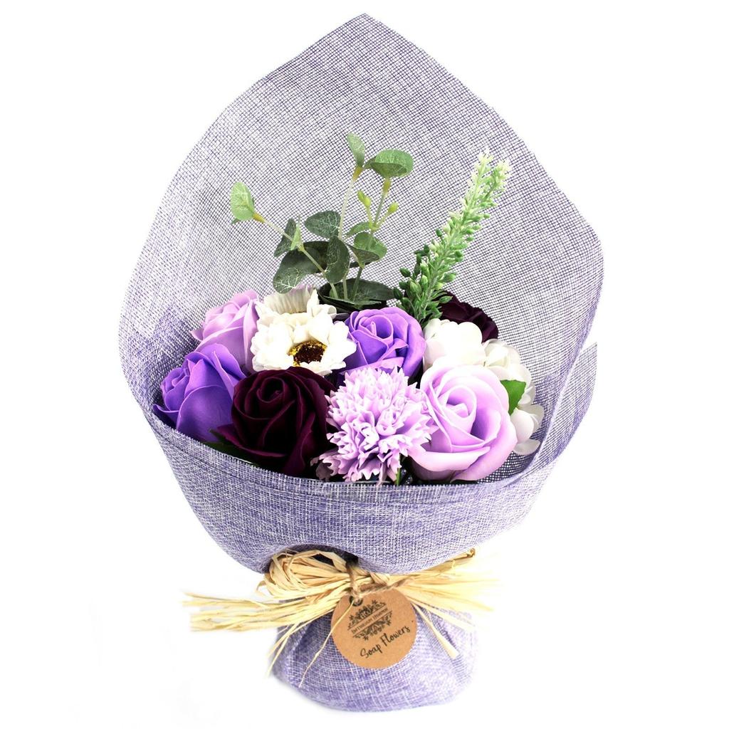 Seifenblumenstrauß stehend lila