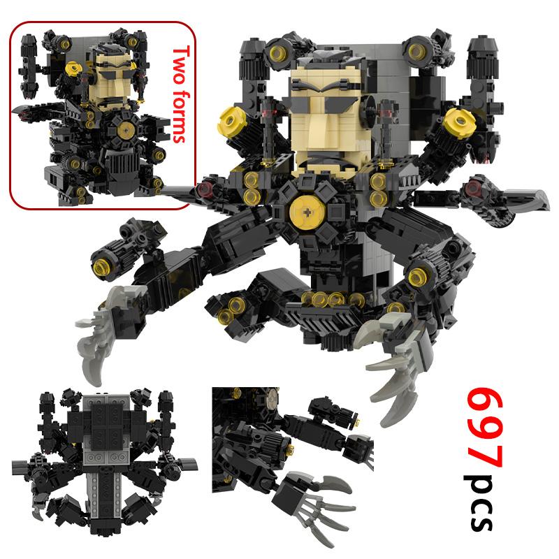 MOC Skibidi Toileted Giant Titan TVman Upgrade Speakerman Building Blocks Action Figure Model Construction DIY Bricks Toy Fan