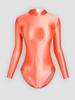 Solid Color High-Cut Rhythmic Gymnastics Leotard Ballet Dancewear - Women's Silky Luster One-Piece Swimsuit Base T-Shirt