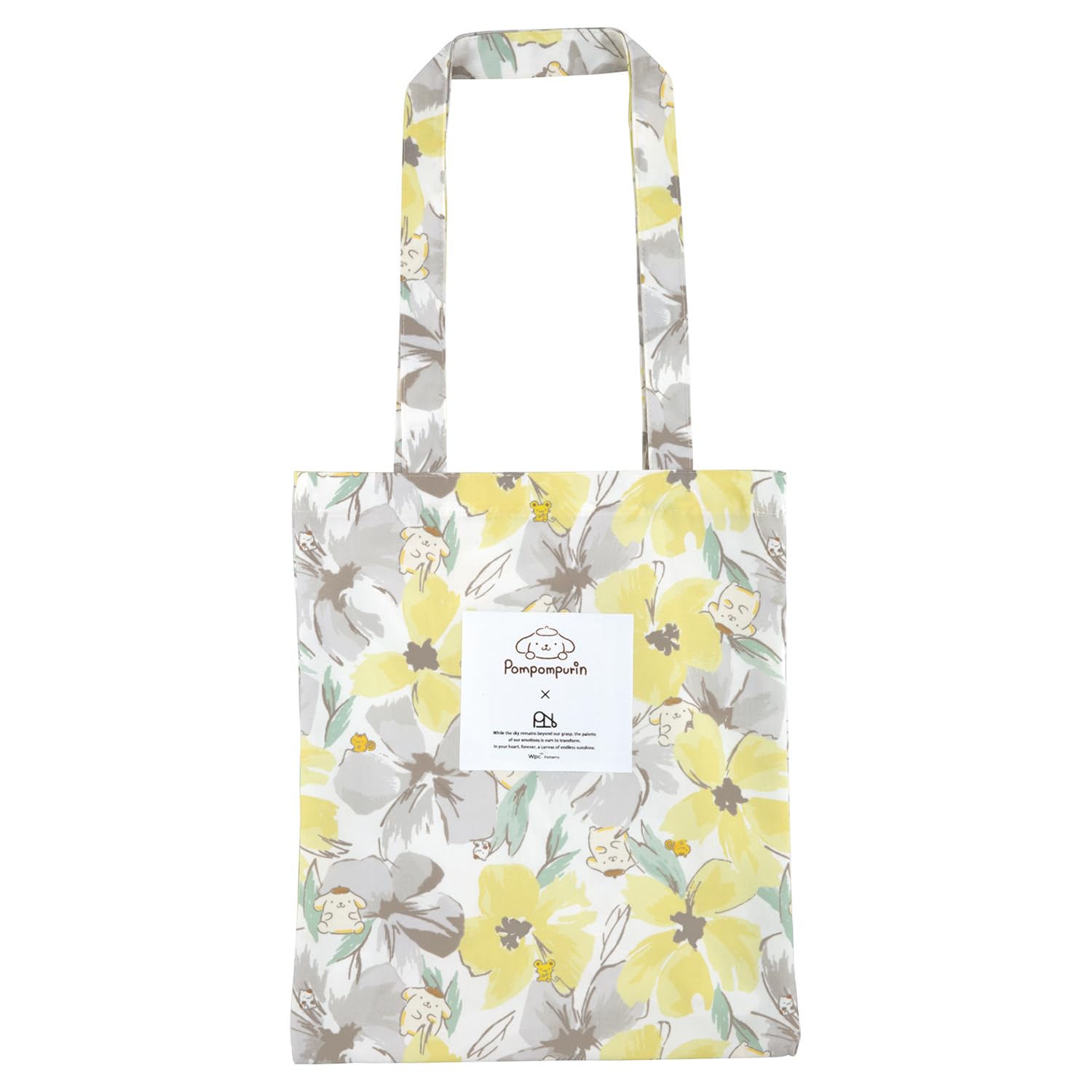 

Patterns Sanrio Characters x Patterns Tote Flower Wall Yellow Pom [2025] Wpc. Wpc. Water-Repellent Bag, (Pom Purin), W108-SA27-204