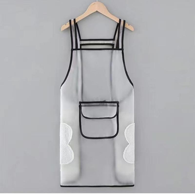 

Утолщенный прозрачный водонепроницаемый и маслостойкий кухонный летний фартук устойчив к царапинам и износу White (98cm*64cm)