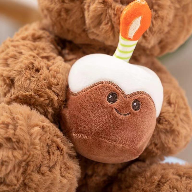 30cm Cute Birthday Hat Teddy Bear Stuffed Toy Girlfriend Valentine's Day Gift for Kids Room Bedroom Decor Favor Birthday Gifts
