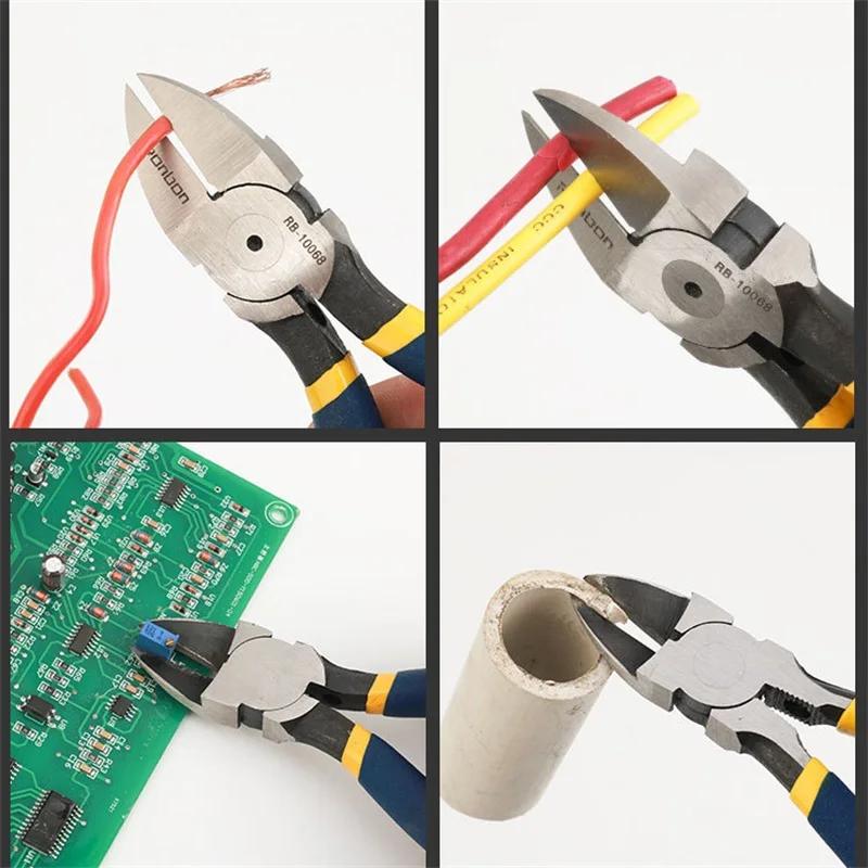 5 Inch OR 6 Inch Professional Cutting Pliers Wire Stripping Tool Side Cutter Cable Burrs Nipper Electricians DIY Repair Tools