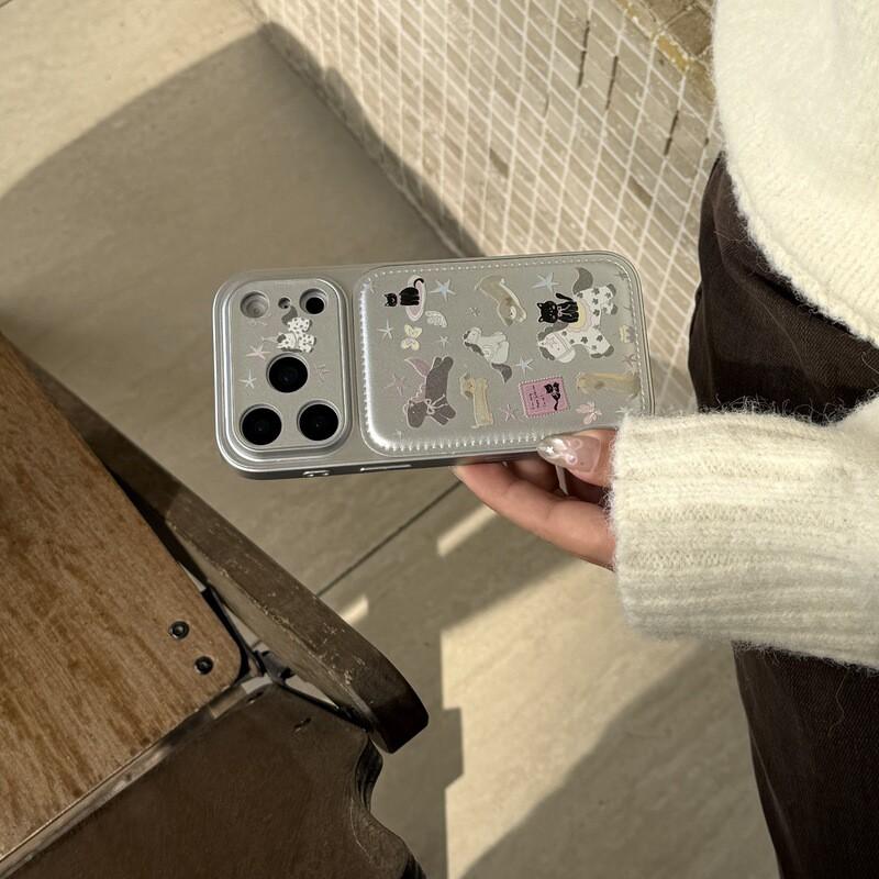 Cartoon Cat Bowknot Horse Design Phone Case IPhone 13 14 15 16 17 Pro Max Soft Leather Back Cover Anti-Scratch Drop Protection