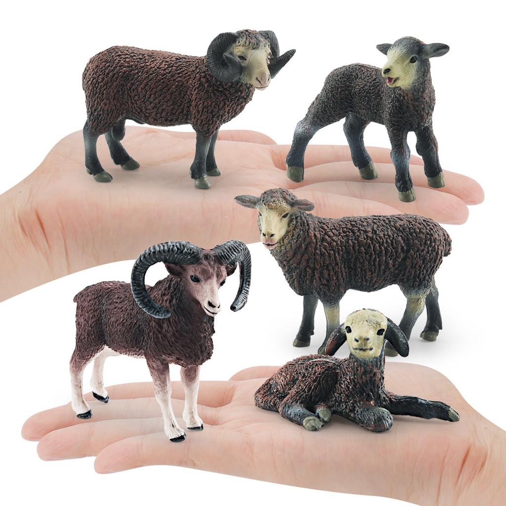 Farm Black Sheep Goat Lamb Model Pvc Black Sheep Lamb Kids Educational Toy For Children