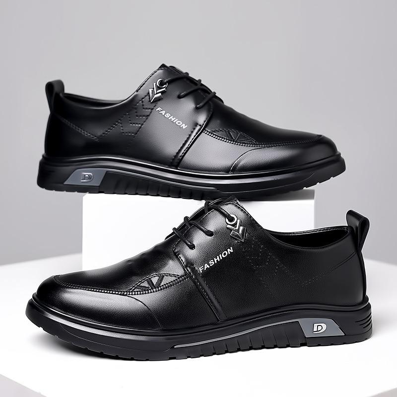Casual Leather Shoes Autumn Soft Sole Breathable Black Light Dress British Business Casual Men's Leather Shoes