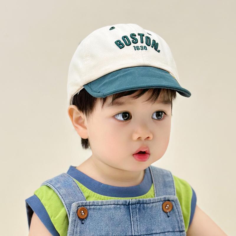 Korean Letter Baby Baseball Cap Adjustable Embroidered Peaked Hat for Infant Summer Soft Cotton Kids Boy Girl Sun Hats