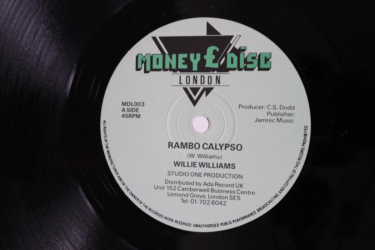 12inch Record WILLIE WILLIAMS  KEITH MCCARTHY  Rambo Calypso  Everybody Rude MDL003 MONEY DISC LOND UK Reggae Ska  Dub Used