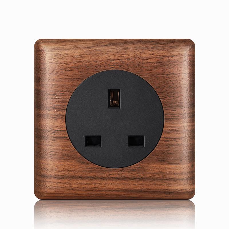 Nordic Toggle Industrial Style Solid Wood 86 Type Single/Double Gang Switch Socket