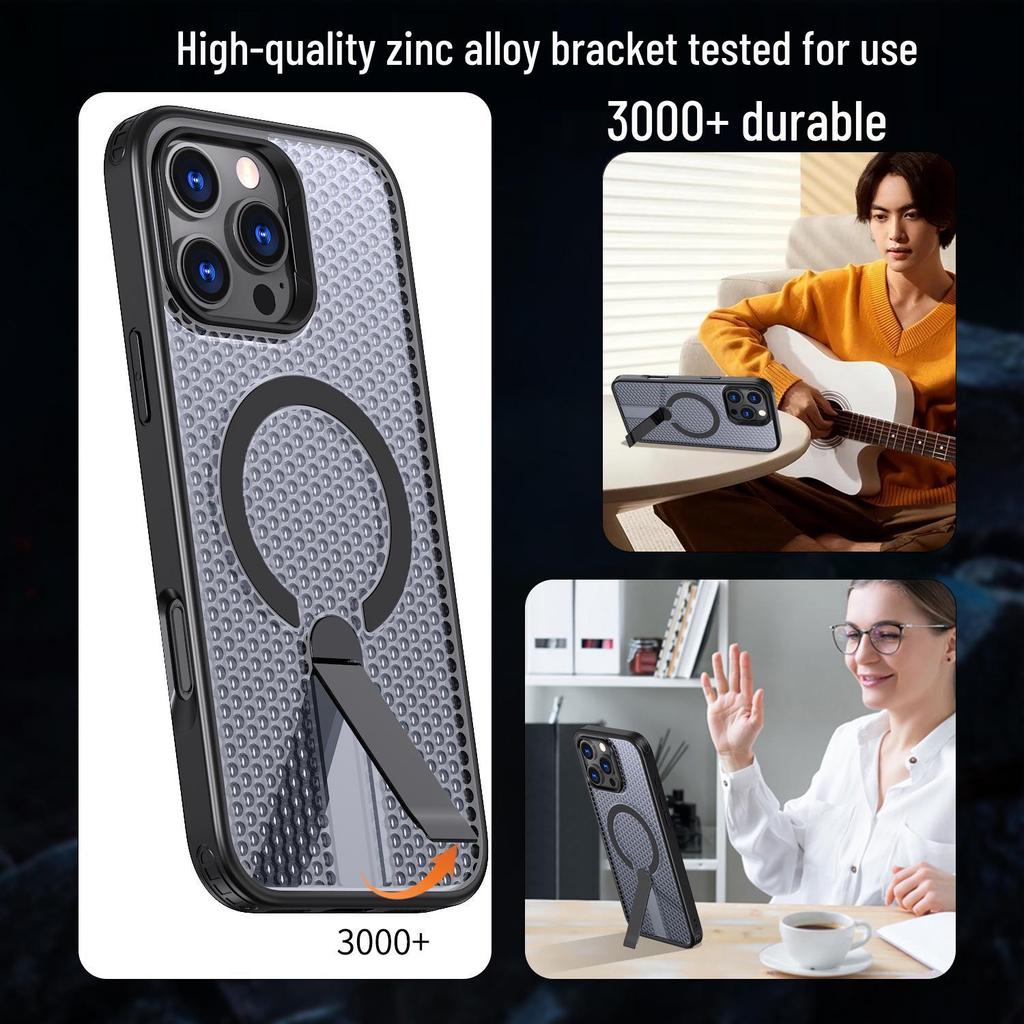 iPhone 17 Pro Max Cellular Heat Dissipation Protective Case with Magnetic Car Stand