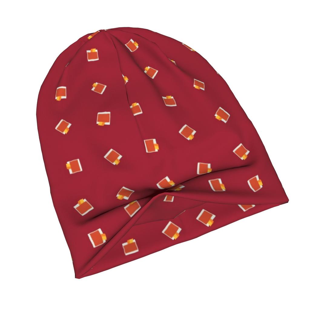 ZLIENSZUS Adults' Retro Knit Hat - Red Flat Print Fashionable Suitable for City Walks, Casual Outfits & Casual Attire, Stylish for &, Versatile for We