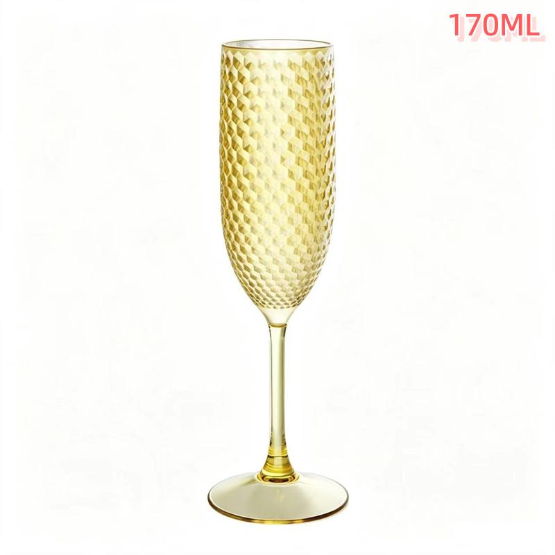 Lightweight Reusable PS Champagne Glasses 170/220ml Shatterproof Cocktail Goblets for Corporate Cocktail Party Event Supplies