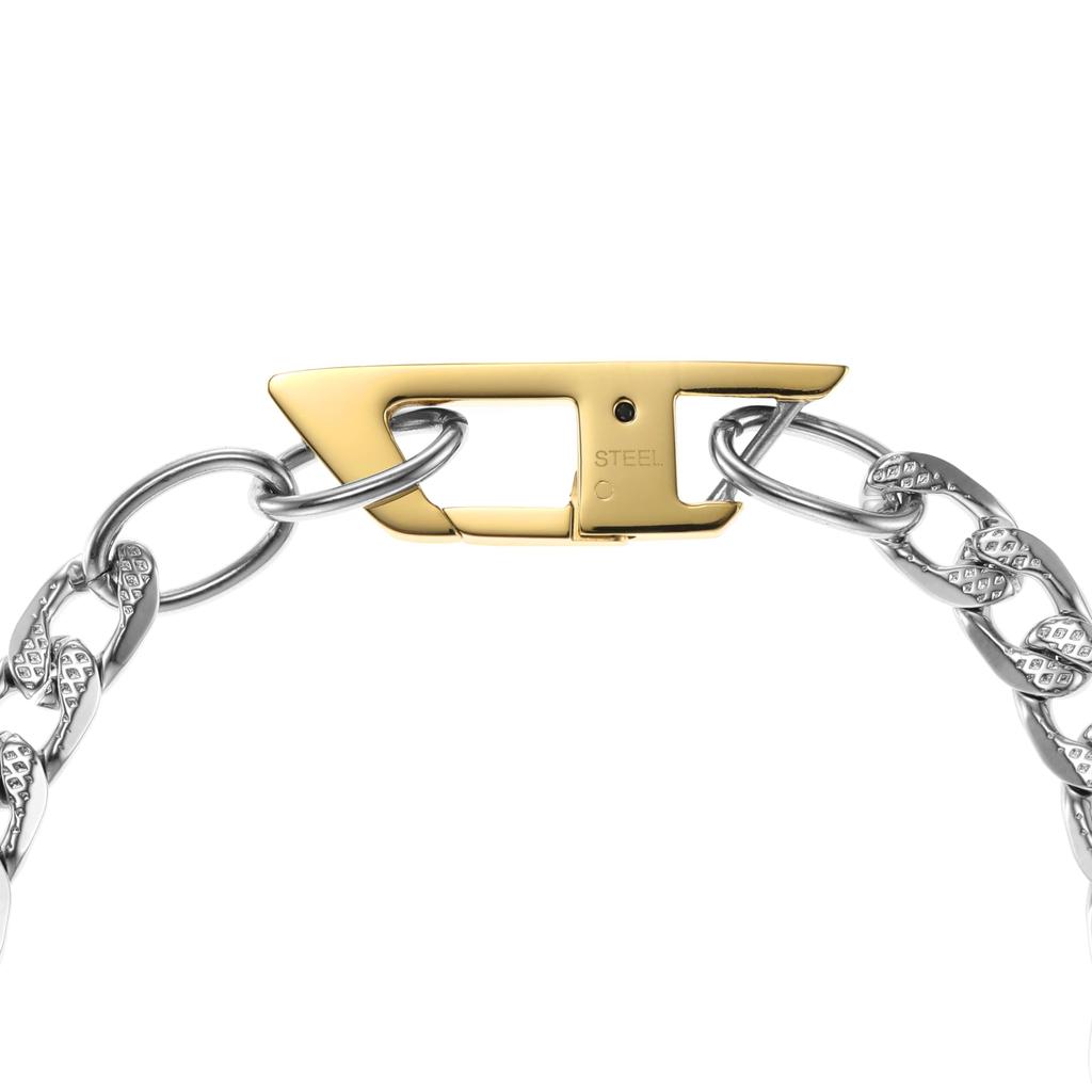 Diesel 7mm Silver Stainless Steel Stainless No Stainless No Gemstones Men's Bracelet, Steel, L 180-195mm, W Bracelet, DX1338040, L 180-195mm,