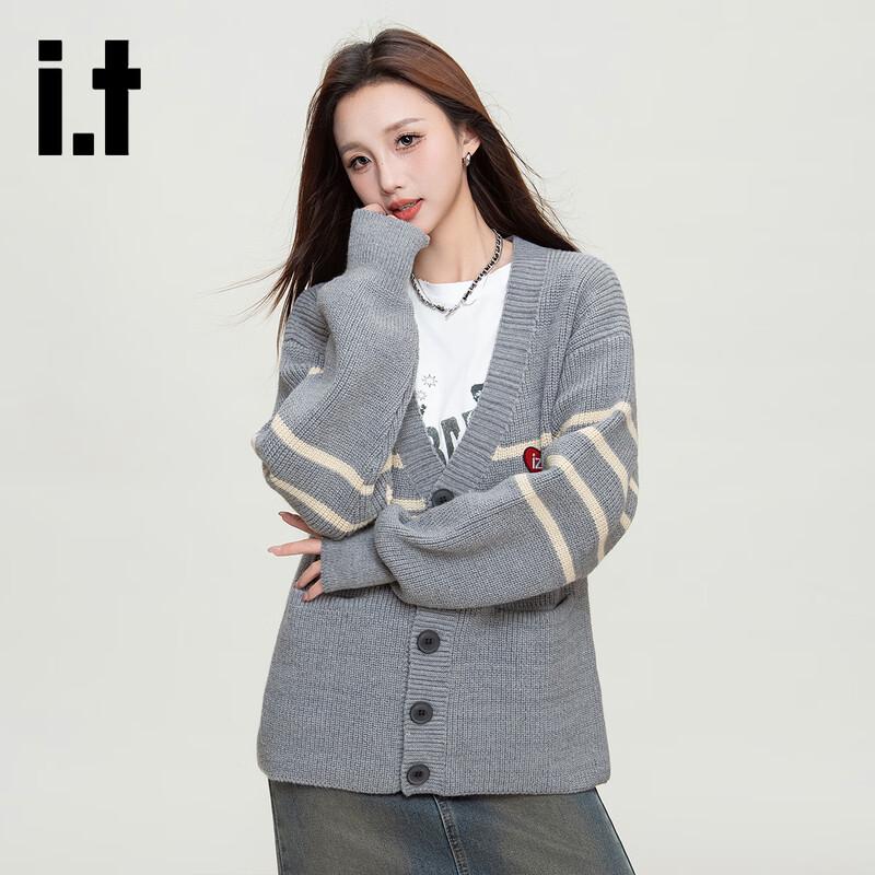 

Женский вязаный кардиган с V-образным вырезом и контрастной строчкой 2XL