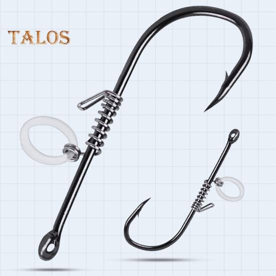 10Pcs Live Shrimp Fixing Hook Heavy Duty Carbon Steel Barbed Fishhook with Hole Freshwater Saltwater Fishing Hook Fishing Accessories