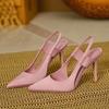 Fashion New Designer Luxury Women Slingback Sandals Pointed Toe Slip on Thin High Heel Ladies Elegant Pumps Shoes Sandals 35-43