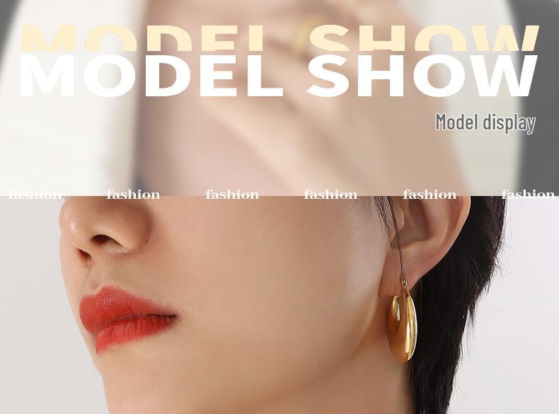 Exquisite Gold-Plated Titanium Steel Hoop Earrings - European Style, Non-Fading, Personalized Design