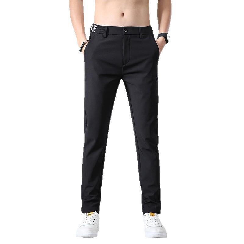 Sommer-Leicht-Freizeithose für Herren mit elastischem Bund Leicht gerader Schnitt Ultra-dünner Eis-Seidenstoff