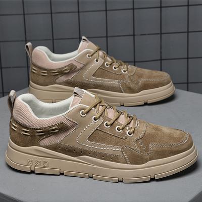 New Trend Men Casual Shoes Hot Sale Mens Sneakers Genuine Leather Outdoor Shoes Fashion Lace Up Skateboard Flats Vulcanize Shoes