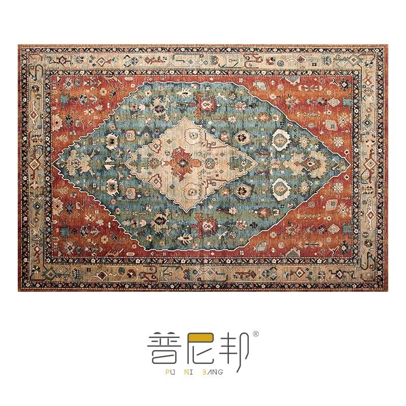 

VIKAMA Moroccan Bedroom Decor Bedside Carpet Washable Carpets for Living Room Nordic Ethnic Lounge Rug Soft Non-slip Floor Mat 40x60cm