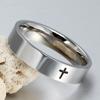 Stainless Steel Cross Ring for Mens Womens Christian Jesus Christ Lord Prayer Silver Color