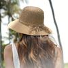 Women's Summer Crochet Wide Brim Hat  Breathable Foldable with Chin Strap Sun Hat Suitable for Women's Outdoor Travel Sun Hat